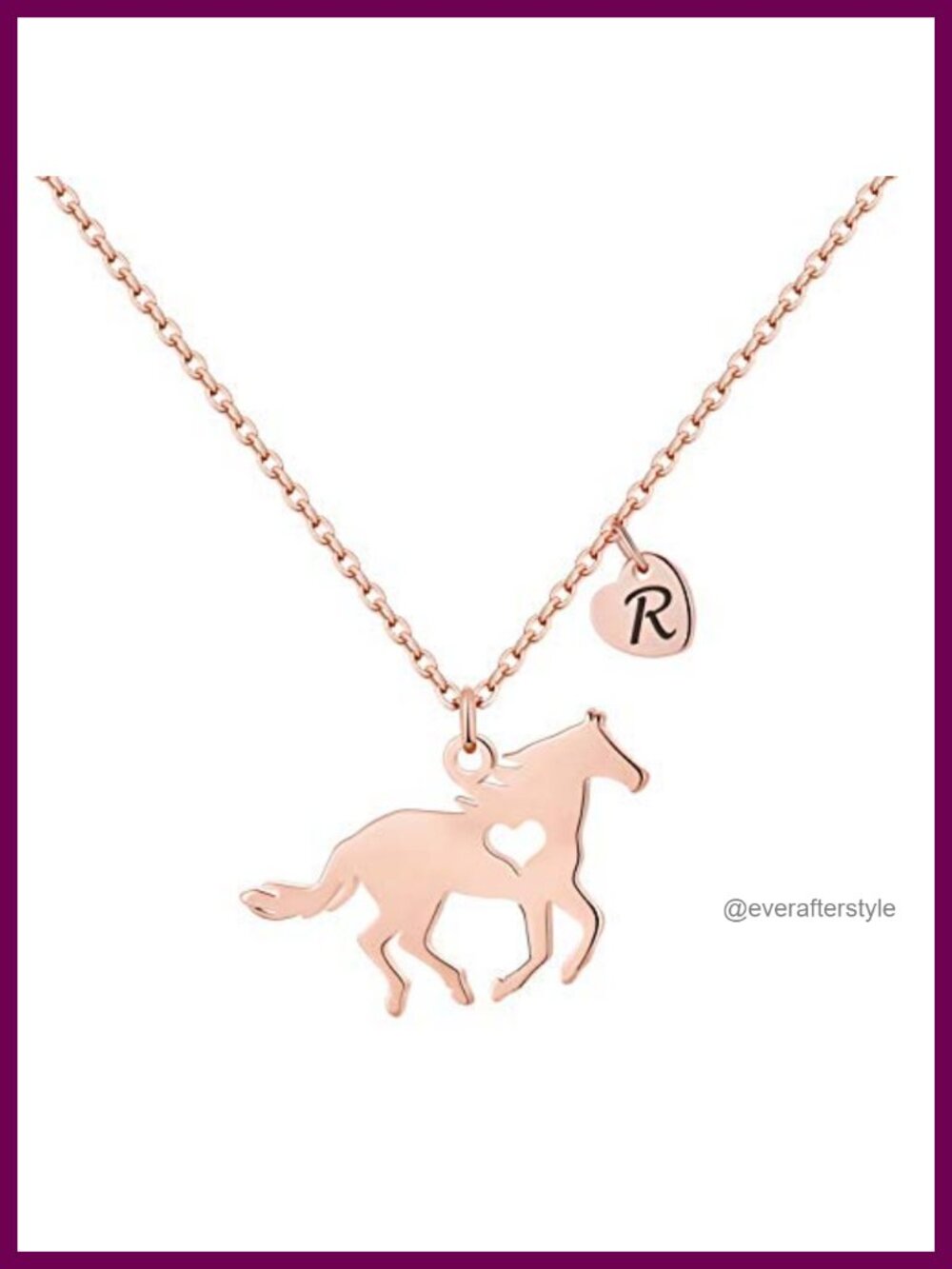 Horse Necklace Stainless Steel Pendant Adjustable Chain Girls Teen Gift